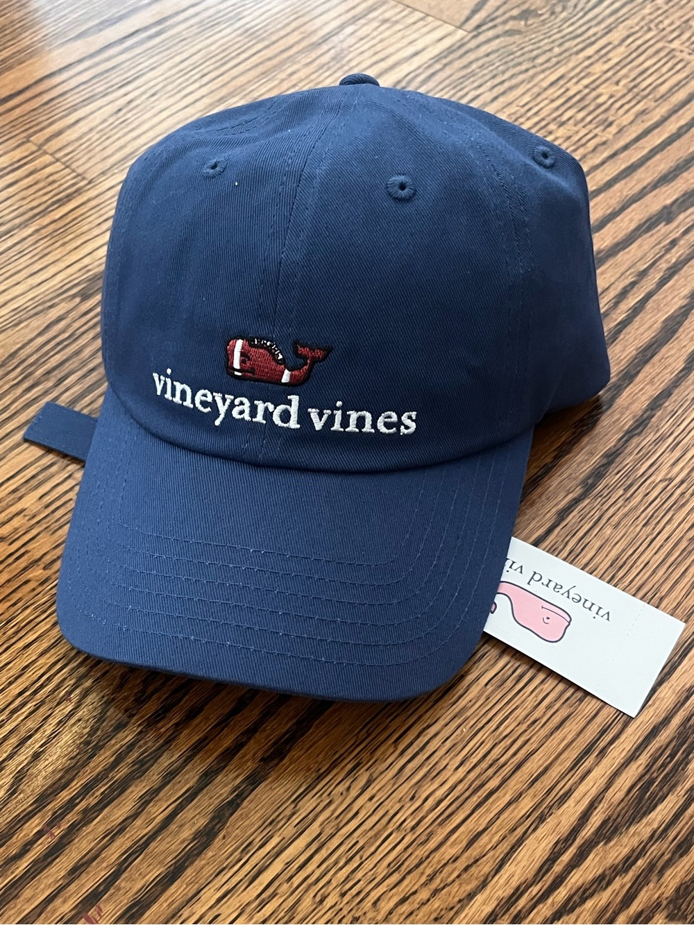 NWT Vineyard Vines Baseball Hat Mens One Size Blue Moon Football Whale Logo Navy